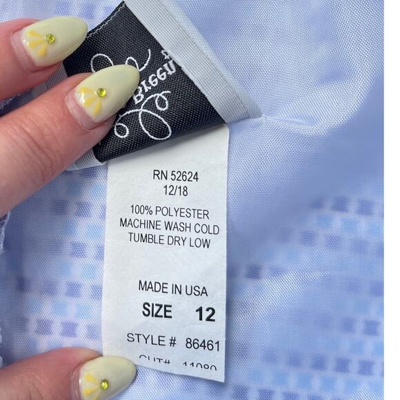 Maggie Breen Too Blue Polka Dot Sleeveless Shift Dress - Girls Size 12 - Picture 5 of 10